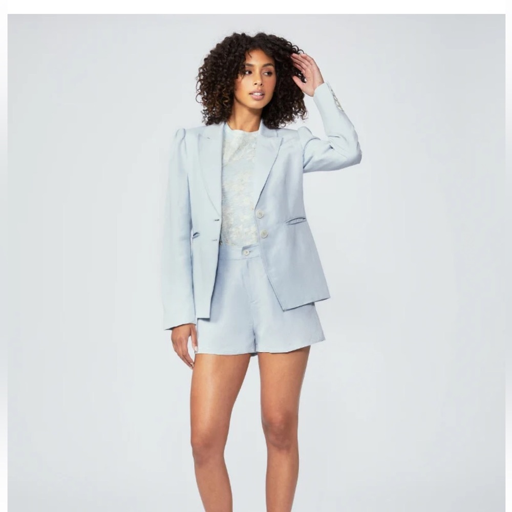 Paige - Chelsee Blazer with Puff Sleeve in Dove Grey